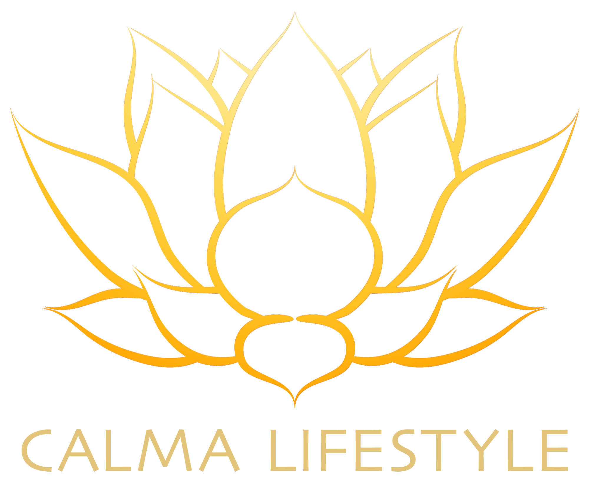 calma lifestyle logo golden lotus